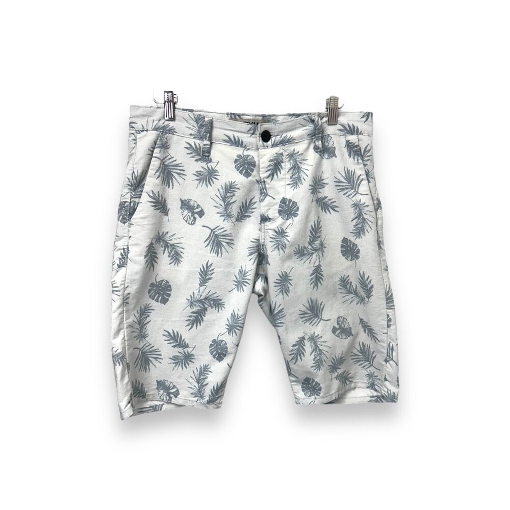 Oyhan Mens Tropical Leaf Print Shorts Cotton Polyester Blend US 36